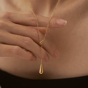 18K Gold Water Drop Necklace