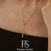 18K Gold Water Drop Necklace