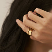 18K Gold Chunky Double Band Ring