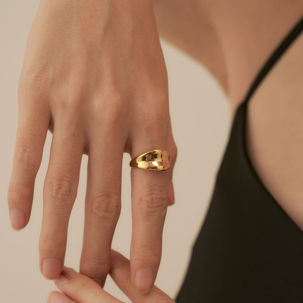 18K Gold Chunky Stacking Ring