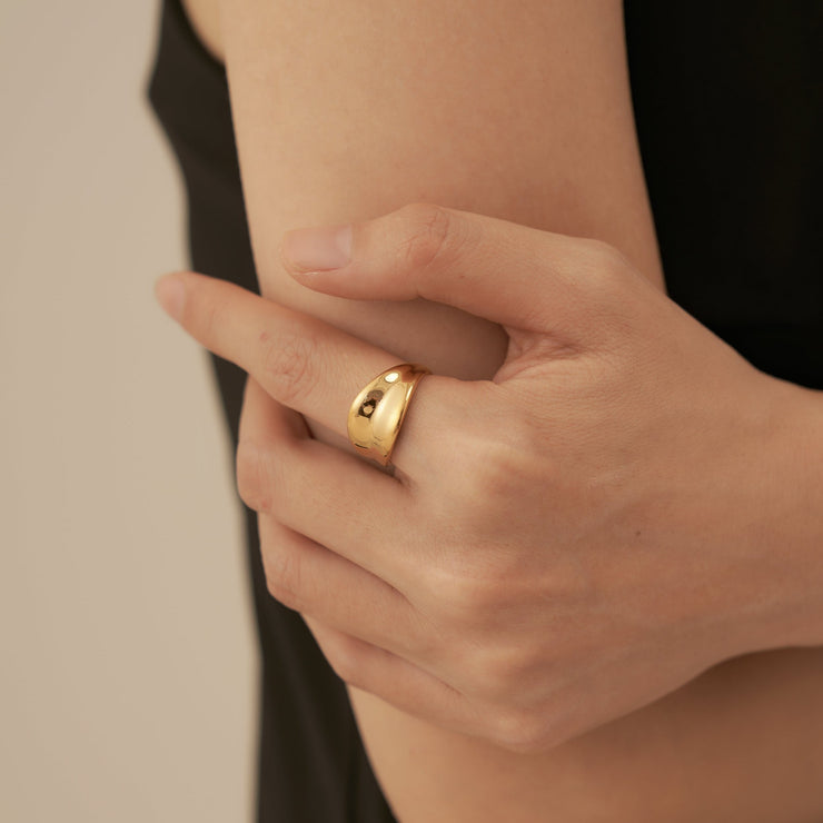 18K Gold Chunky Stacking Ring