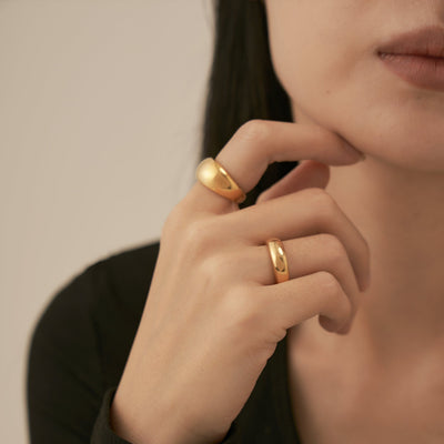 18K Gold Bubble Circle Ring