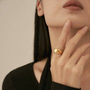 18K Gold Bubble Circle Ring