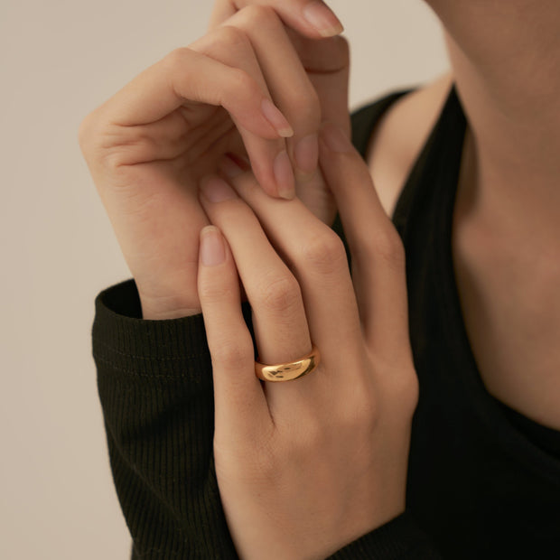 18K Gold Bubble Circle Ring