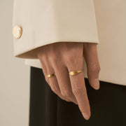 18K Gold Thin Matte Band Ring