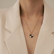 18K Gold Checkerboard Heart Necklace