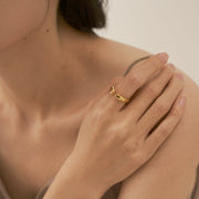 18K Gold Round Open Ring