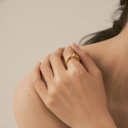 18K Gold Round Open Ring