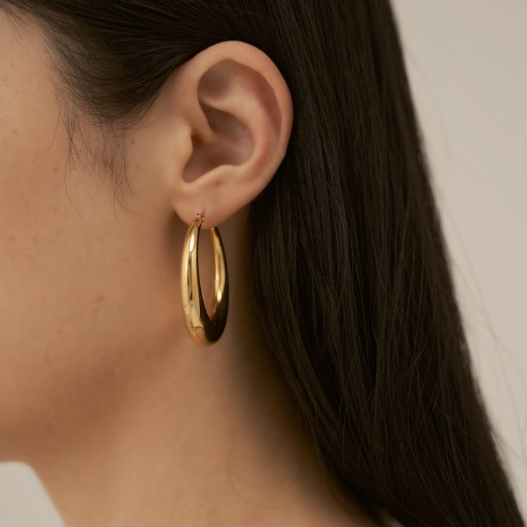 14K Gold Lightweight Hoops