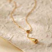 18K Gold Water Drop Necklace