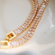 18K Gold Crystal Tennis Bracelet