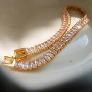 18K Gold Crystal Tennis Bracelet