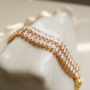 18K Gold Crystal Tennis Bracelet