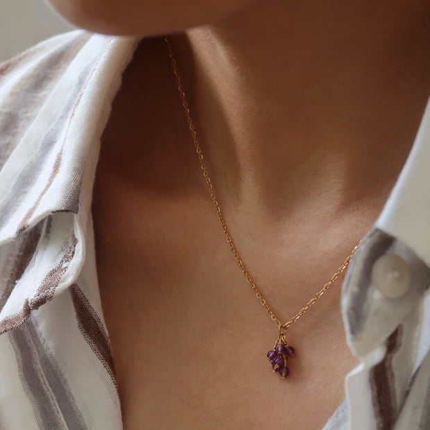 18K Gold Crystal Grape Necklace