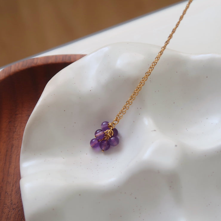 18K Gold Crystal Grape Necklace