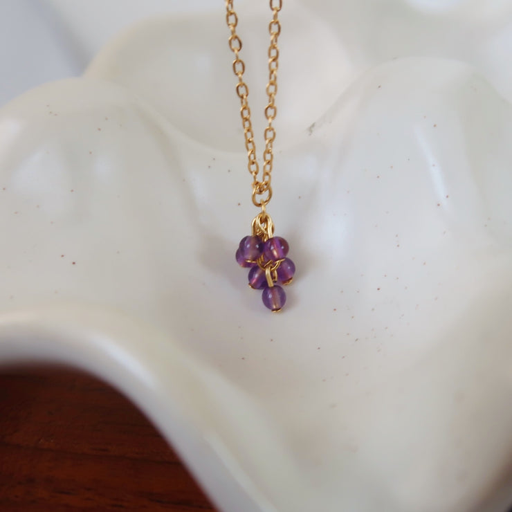 18K Gold Crystal Grape Necklace