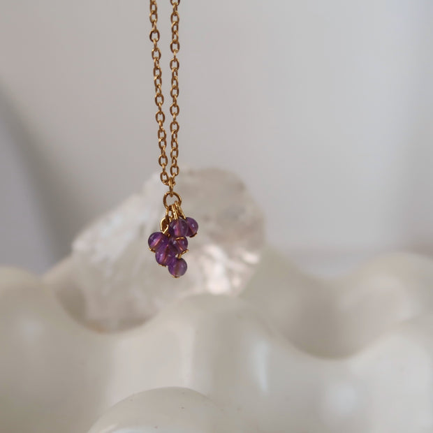 18K Gold Crystal Grape Necklace