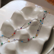 Silver Gemstone Beaded Necklace