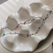 Silver Gemstone Beaded Necklace