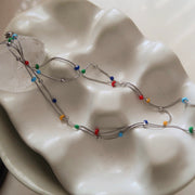 Silver Gemstone Beaded Necklace