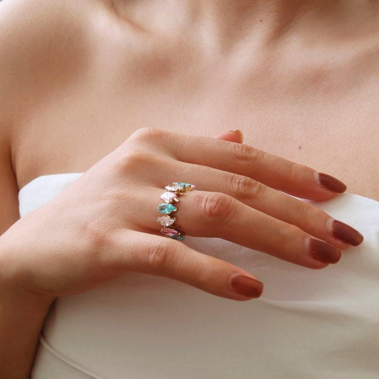 Crystal Multi-Color Adjustable Ring
