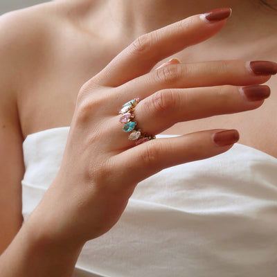 Crystal Multi-Color Adjustable Ring
