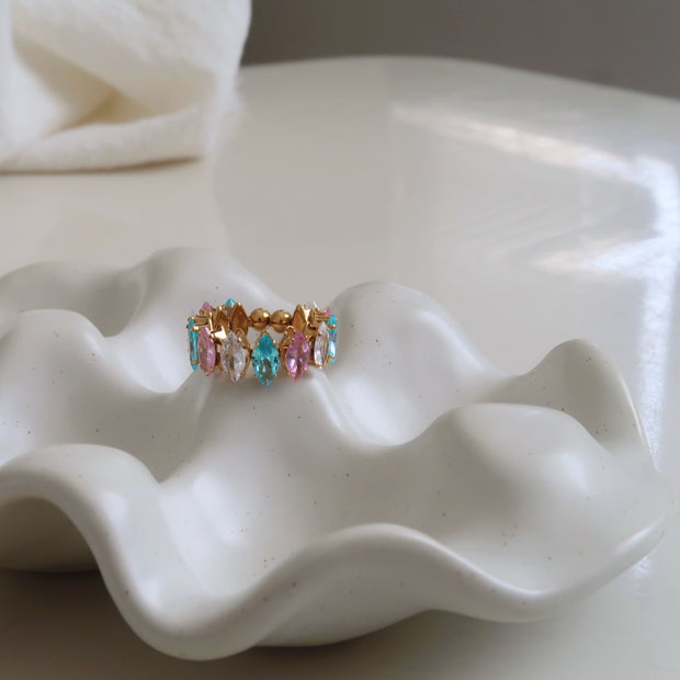 Crystal Multi-Color Adjustable Ring