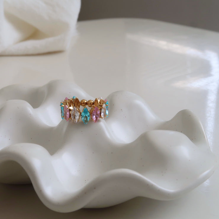 Crystal Multi-Color Adjustable Ring