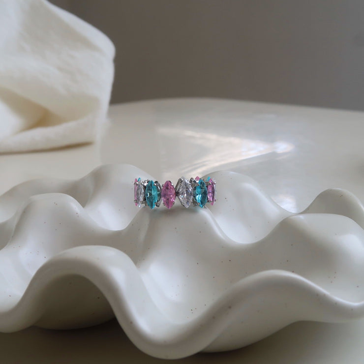 Crystal Multi-Color Adjustable Ring