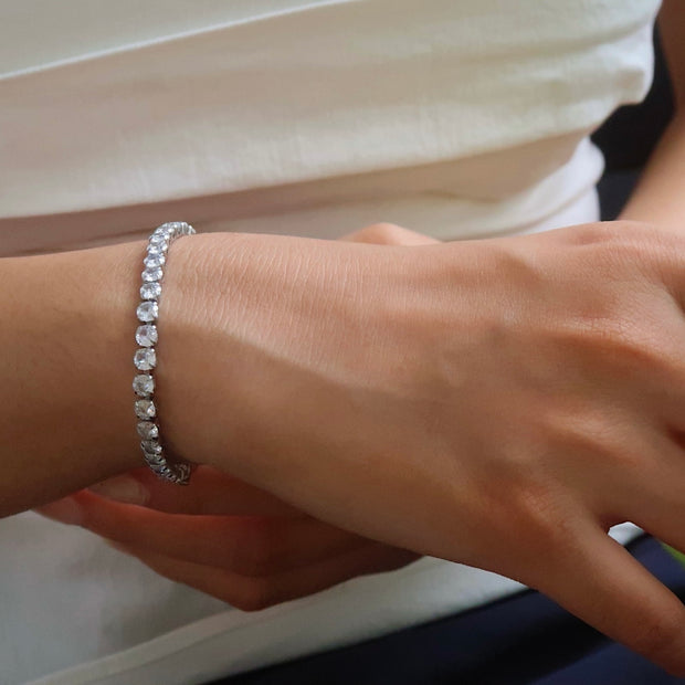 18K Gold CZ Tennis Bracelet