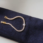 18K Gold CZ Tennis Bracelet