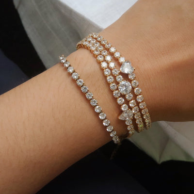 18K Gold CZ Tennis Bracelet