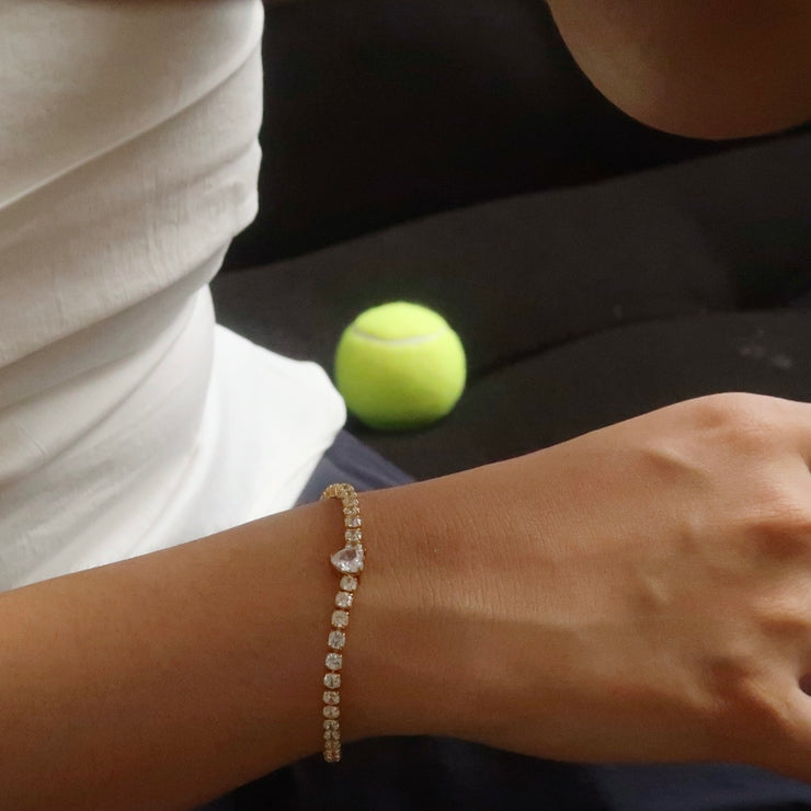 18K Gold CZ Tennis Bracelet