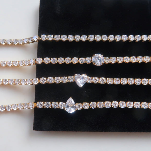 18K Gold CZ Tennis Bracelet