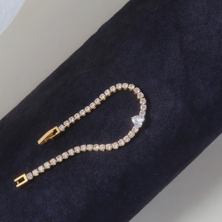 18K Gold CZ Tennis Bracelet