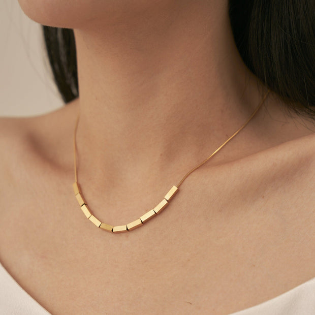 18K Gold Cubic Chain Necklace