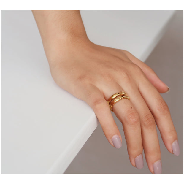 18K Gold Wave Ring