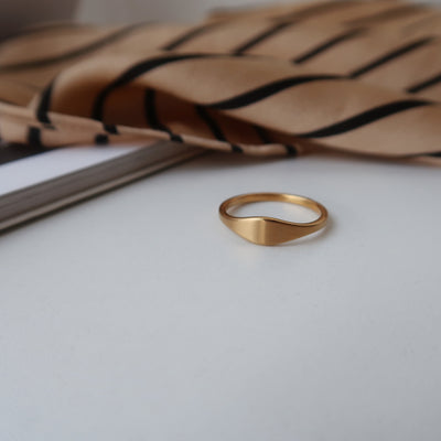 18K Gold Vintage Matte Band Ring