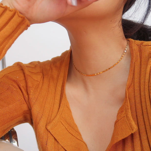 18K Gold Thin Chain Choker