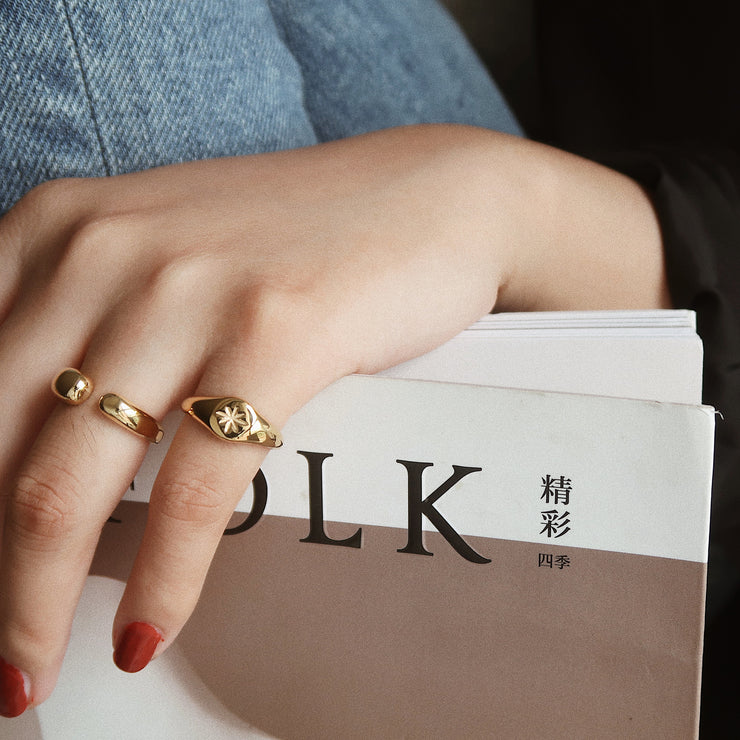 18K Gold Round Open ring – Furano Studio