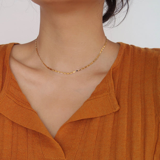 18K Gold Thin Chain Choker