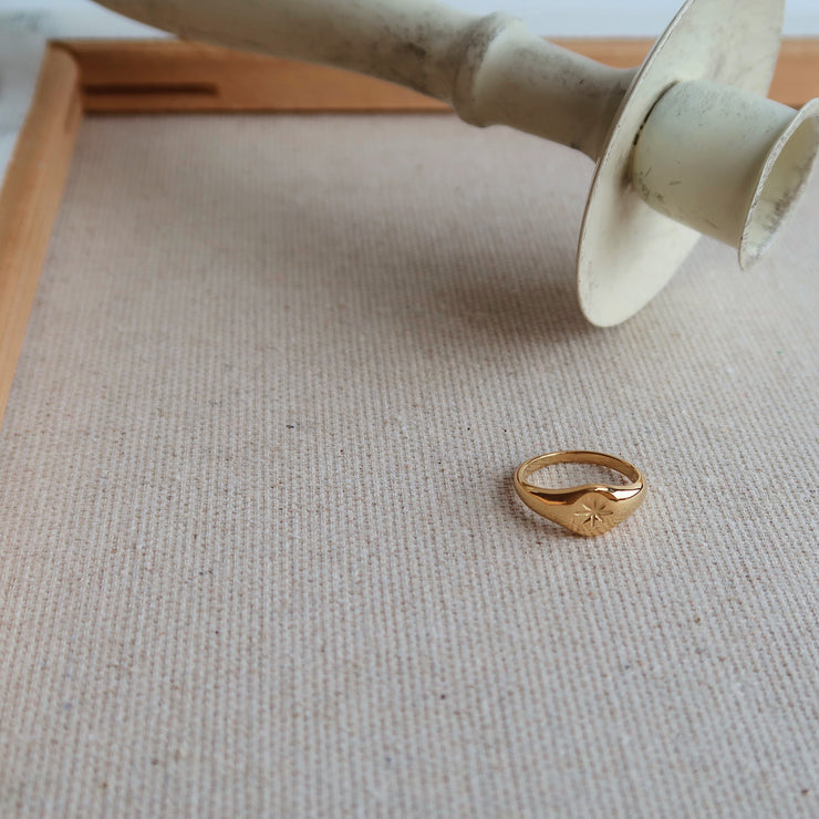 18K Gold Daisy Flower Ring