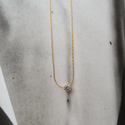 18K Gold Tiny CZ necklace
