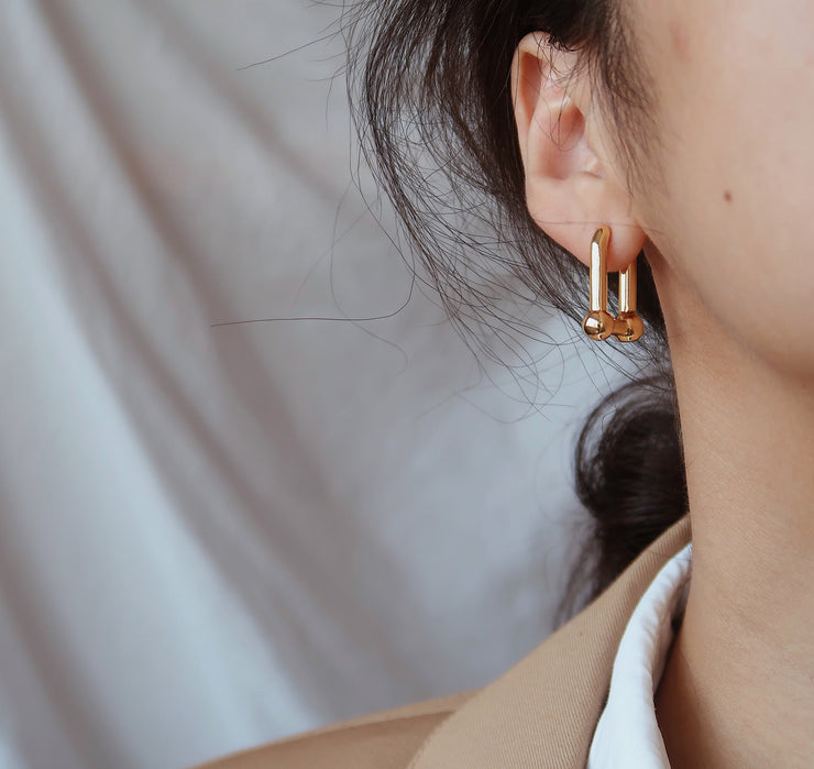 18K Gold Filled Chain Link earring, Two way earring, Chunky Chain earring, Gold Chain earring, Gold Hardware earring, Hypoallergenic earring