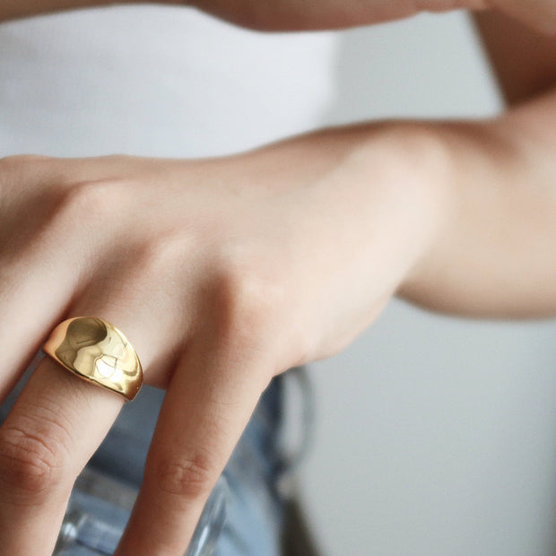 18K Gold Chunky Stacking Ring