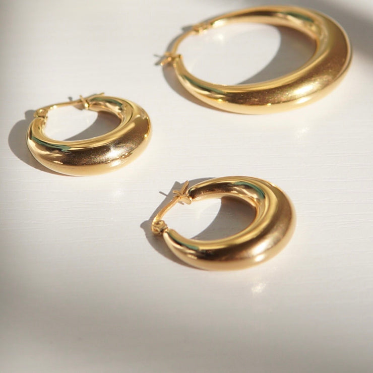 14K Gold Lightweight Hoops