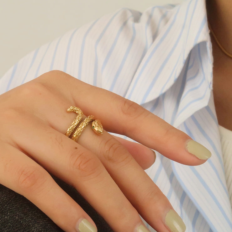 18K Gold Snake Ring