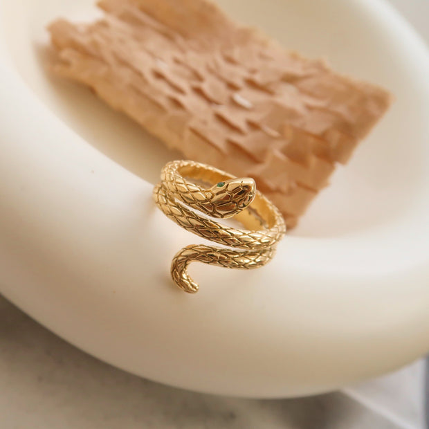 18K Gold Snake Ring