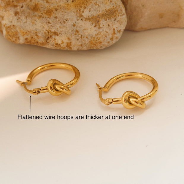 18K Gold Knotted Hoop Earrings