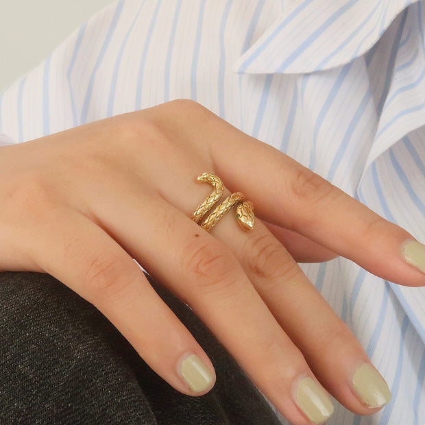 18K Gold Snake Ring